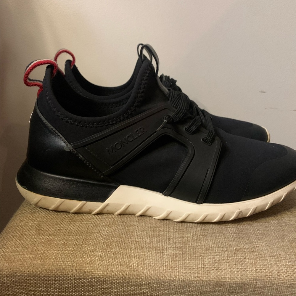 Moncler Men's Black and White Sneakers